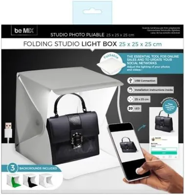 Imagen del producto de Caja de luz plegable, de 25 cm, para fotografía