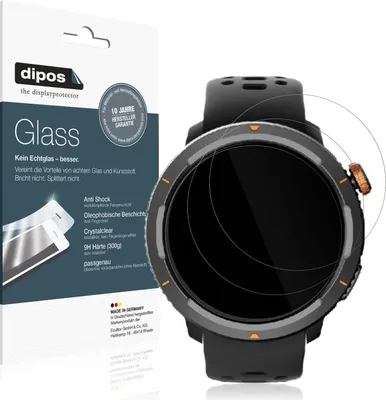 Produktbild von 2x Schutzfolie für Hammer Watch 2 Lite - Anti-Shock 9H Folie dipos Glass Kunststoffglas