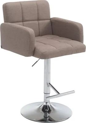 Produktbild von CLP Barhocker Los Angeles, Stoff höhenverstellbar und drehbar | Farbe taupe Gestell Farbe chrom