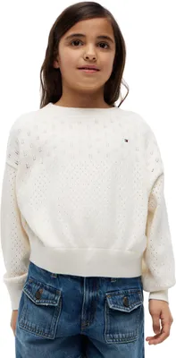 Produktbild von Tommy Hilfiger 8721386283413, Kind, Weiblich, Pullover, Elfenbein, Rundhals, Langärmlig