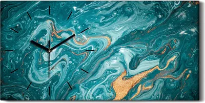 Produktbild von Küche Wohnzimmer Wand Leinwand Uhr Geräuschlos 60x30 Malerei Abstrakte Kunst - schwarze Hände