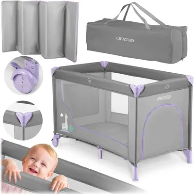 Zdjęcie produktu dla Ricokids Cestovní postýlka 125 x 65 x 78 cm RK-240 šedá levandule
