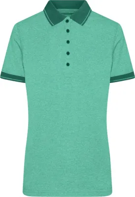 Produktbild von Melange Polo mit modischen Details green-melange/dark-green, Gr. XL
