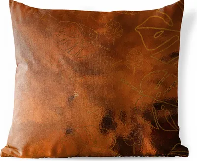 Produktbild von MuchoWow® Outdoor Kissen - Muster - Bronze - Luxus - Gold - 45x45 cm - Wetterfest - Lounge Kissen - Fotokissen - Dekoratives Kissen