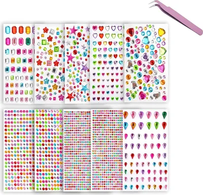 Produktbild von 3514er Selbstklebende Glitzersteine Bastel Strasssteine Set