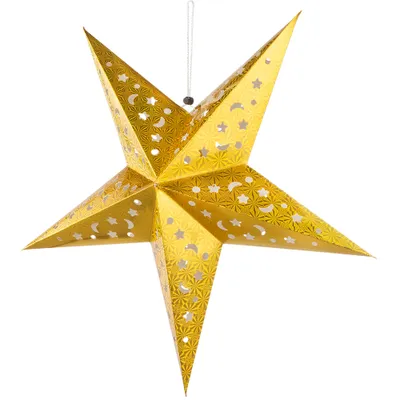 Produktbild von LED Weihnachtsstern, Papier , gold, 57 cm, X-MAS