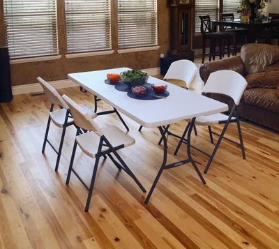Productafbeelding van Lifetime kunststof klaptafel, partytable voor de tuin, wit, 182 x 76 x 74 cm (breedte x diepte x hoogte)
