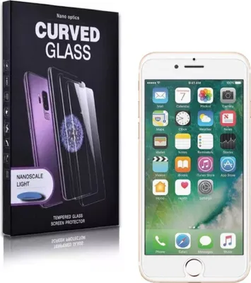 Produktbild von 1x 9H Hartglas für iPhone 6 6S FULL UV Liquid Panzerfolie Displayschutz KLAR Panzerglas