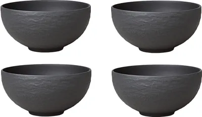 Zdjęcie produktu dla Villeroy & Boch Manufacture Rock chochla do zupy czarna Ø 12,5 cm zestaw 4 sztuk
