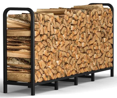 Productafbeelding van Houtrek voor houtblokken, in hoogte verstelbaar, 162 cm, metaal, geschikt voor het opslaan van hout voor de open haard