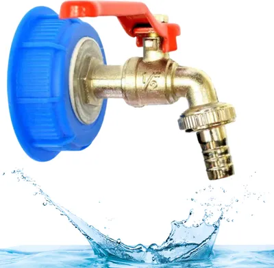 Produktbild von IBC Tank Adapter 1/2, IBC Auslaufhahn, Kugelauslaufhahn, Wasserhahn für IBC-Regenwassertanks 1000l, 120l-Fässer 60l-Container, Wassertank Zubehör