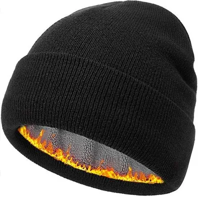 Productafbeelding van Gebreide Muts - Zachte Fleecevoering - Uni Wintermuts - Effen Kleur - Elegant Breiwerk - Ideaal Cadeau - Beanie