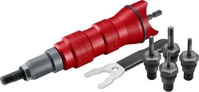 Image de Adaptateur pour perceuse Strend Pro Premium, 1/4", M3 - M10, a riveter, pour écrous a riveter, en mallette