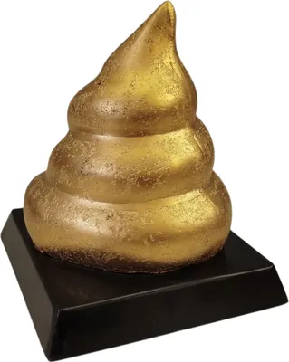 Produktbild von Kackhaufen Trophäe in gold - Scheißhaufen Pokal