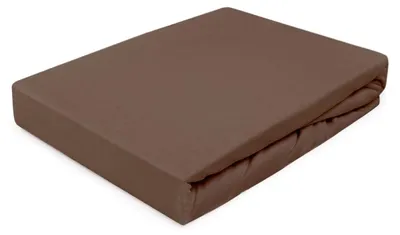 Image de Housse de matelas en jersey pour lit 110/120x200 cm - Marron foncé