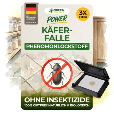 Produktbild von Käfer Klebefalle -3x Fallen- Wirksam Käfer bekämpfen, Mittel gegen Käfer, Käferfallen Küche & Wohnung, Chemiefrei & Sicher mit Pheromon-Lockstoff