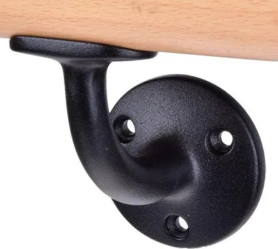 Produktbild von Famanu Halter für runde Holzhandläufe - Schwarz