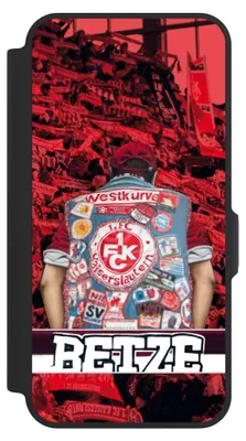 Produktbild von NIVOCASE Klapphülle für Samsung Galaxy A57 5G  Handyhülle aus Kunst Leder NIVOflip schwarz 1. FC Kaiserslautern 1. FCK Offizielles Lizenzprodukt