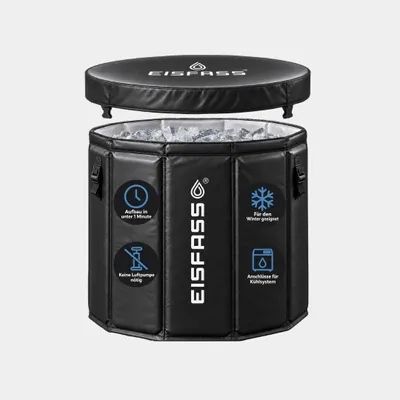 Produktbild von Eisfass® Easy neue Version Original Premium Eisbad für Zuhause XL (80cm Ø x 75cm, 250L) - Kältetherapie Eistonne für Kryotherapie, Sportler & Anfänger