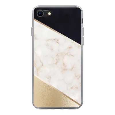 Produktbild von MuchoWow® Handyhülle Schutzhülle Hülle für iPhone 8 Marmor - Gold - Rosa Silikon Softcase Handy Hülle - Schutzhaube