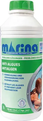 Produktbild von Anti-Algenmittel "Hochkonzentriert" - 1 Liter ( für bis zu 100.000 Liter ) - verhindert Algenwachstum im Pool, mit Klareffekt