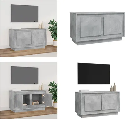 Produktbild von vidaXL TV Schrank Betongrau 80x35x45 cm Holzwerkstoff - TV-Schrank - TV-Schränke - TV-Möbel - TV-Ständer