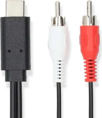 Produktbild von Nedis USB-C Adapter - USB 3.2 Gen 1 - USB-C Stecker - 2x RCA Stecker - 1.00 m - Rund - Vernickelt - PVC - Schwarz - Label