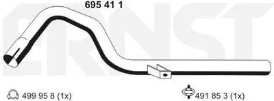 Produktbild von ERNST Abgasrohr Auspuffrohr für NISSAN TERRANO II (R20) Hinten 695411