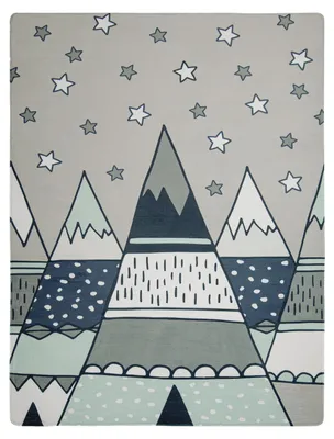 Produktbild von TT Home Teppich Kinderzimmer Kinderteppich Babymatte Tipi Design Mit Sternen Muster Größe 120x160 cm