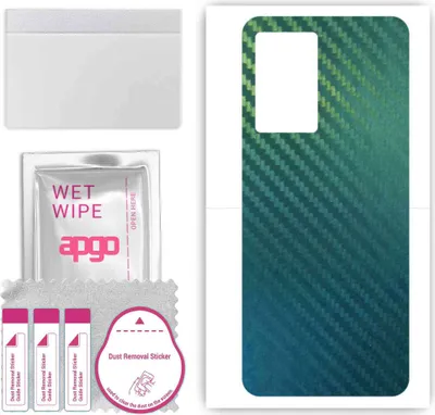 Produktbild von apgo Rückseite Schutzfolie, Skin, kompatibel mit Realme V23i, Hinten Displayschutzfolie aus Vinylfolie, kratzfest, einfache Montage - Kohlenstoff-Chamäleon CAKA1