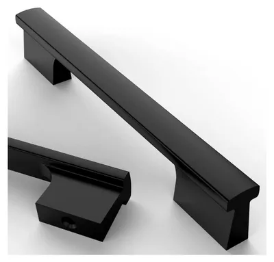 Produktbild von 10 Möbelgriffe Schwarz, 128mm Lochabstand, Aluminiumlegierung für Schubladen und Schränke