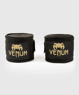 Produktbild von Venum -04756-126, Elastische Boxbandagen, 4,57 m (180"), Schwarz, Gold, Baumwolle, 2 Stück(e), Thailand
