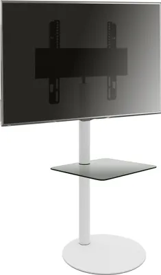 Immagine prodotto di Supporto TV con pavimento intermedio 32-70 pollici | VESA max. 600x400 a 40 kg | Supporto TV rotondo in alluminio | Supporto per pavimento TV Dimensioni ca. H. 100 x W. 55 x D. 45 cm | Supporto TV Cirla