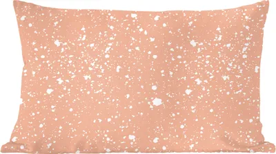 Produktbild von MuchoWow® Zierkissen Sofakissen Wohnzimmer Dekokissen 50x30 cm Rosa - Weiß - Tupfen - Wohnzimmerdekoration - Polster mit Photo