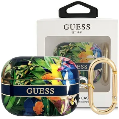 Produktbild von Guess GUAPHHFLB AirPods Pro Hülle blau/blau Blumenarmband Kollektion