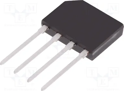 Productafbeelding van 5x Enfasige bruggelijkrichter Urmax: 600V, If: 2A, Ifsm: 50A. GBP GBP206S, eenfas