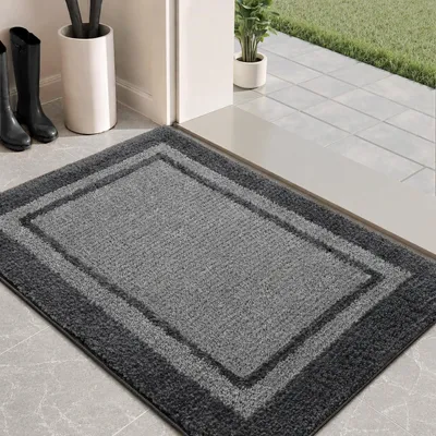 Produktbild von Fußmatte Innen 60 x 90 cm, rutschfest, waschbar, Schmutzfangmatte, Grau