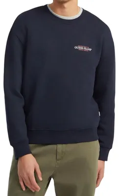 Image de Guess - Sweat-shirt pour homme, coton mélangé NA389 (XXL) (bleu marine foncé)