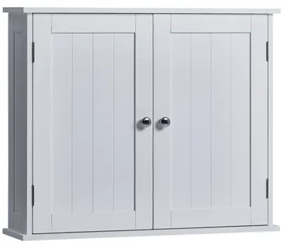 Badezimmer-Wandschrank, Doppeltür, Weiß, 15 x 60 x 50 cm