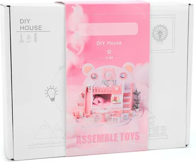 Productafbeelding van 3D Doe-het-zelf houten poppenhuis, miniatuurmodel met LED-verlichting, meisjesspeelgoed