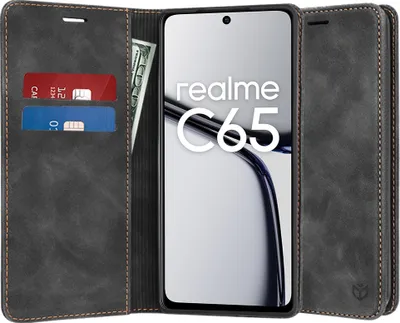 Image de Techsuit Confy Book Wallet Étui à rabat pour Realme C65 - Noir