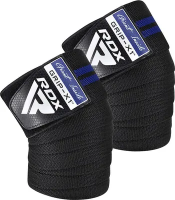 Produktbild von RDX Kniebandagen, Paar, Gewichtheben, IPL USPA-, 78 Zoll lange elastische Gurte für Fitnessstudio-Workout, Fitness-Kniebeugen, Powerlifting, Training für Männer und Frauen, Kniebeugen, Beinpresse