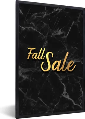 Produktbild von MuchoWow® Gerahmtes Poster Verkauf - Herbst - Gold - Marmor 60x90 cm - Poster mit Schwarzem Bilderrahmen Wandposter Rahmen Foto Bilder - Kunst