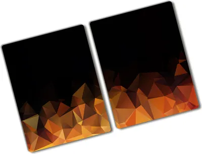 Produktbild von Tulup Glas Herdabdeckplatte - 2x40x52 cm - Glaskeramikkochfeld-Abdeckung Spritzschutz Glasabdeckplatte Kochplattenabdeckung und Schneidebrett - Zweiteilig - Kunst: modern & klassisch - Abstraktion - Orange