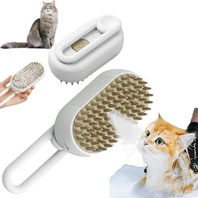 Produktbild von Famanu 3-in-1 Dampfbürste und Entfilzungsbürste für Tierhaare - für Hunde und Katzen