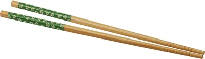 Image de Baguettes en bambou avec manche vert et fleurs blanches (lot de 8, 24 cm)