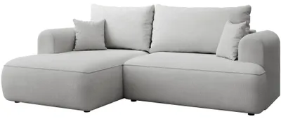 Produktbild von Selsey Ovo Mini – Ecksofa mit Schlaffunktion, links – Hellgrau – Chenille, Easy Clean