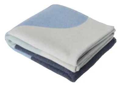 Produktbild von Stackelbergs Plaid-Mohair-Decke Mohair-Wolle Beige-Eisblau L 130 cm B 170 cm