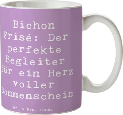 Produktbild von Mr. & Mrs. Panda Pott Spruch Bichon Frisé Freude - Lavendeltraum - Geschenk, Liebe, verspielter Charakter, Tasse mit, perfekter Begleiter, Hunderassen, Teepott, Hunde