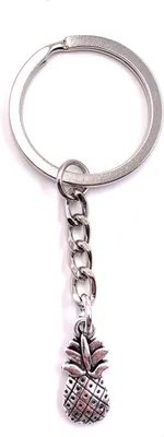 Immagine prodotto di Onwomania Portachiavi Ananas maturo Frutta Argento Metallo Ciondolo Charm